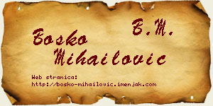 Boško Mihailović vizit kartica